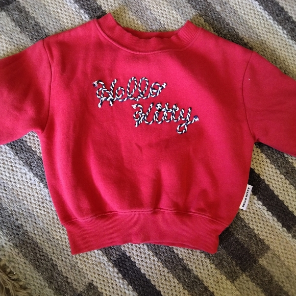 Hello Kitty Sanrio Kids Sweatshirt Fit 3T Red Logo Pullover - Picture 1 of 5